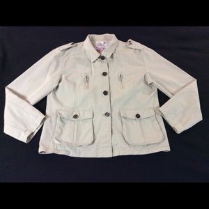 Miss 16 Khaki Cargo Distressed Military Jacket XL
